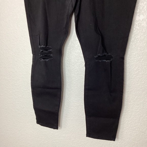 CELEBRITY PINK PLUS SIZE 18 BLACK JEANS SKINNY HIGH RISE PANTS DISTRESSED - Picture 7 of 9